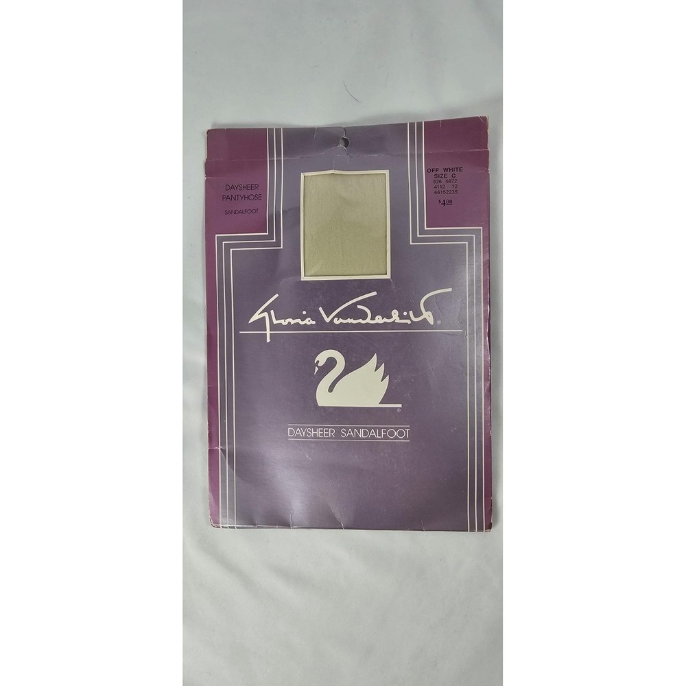 Gloria Vanderbilt‎ Daysheer Pantyhose Sandalfoot Off White Size C NOS